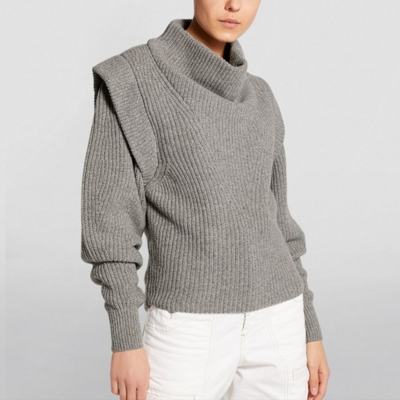 Isabel Marant Sweaters - Isabel Marant poppy ribbed gray cashmere wool blend turtleneck sweater